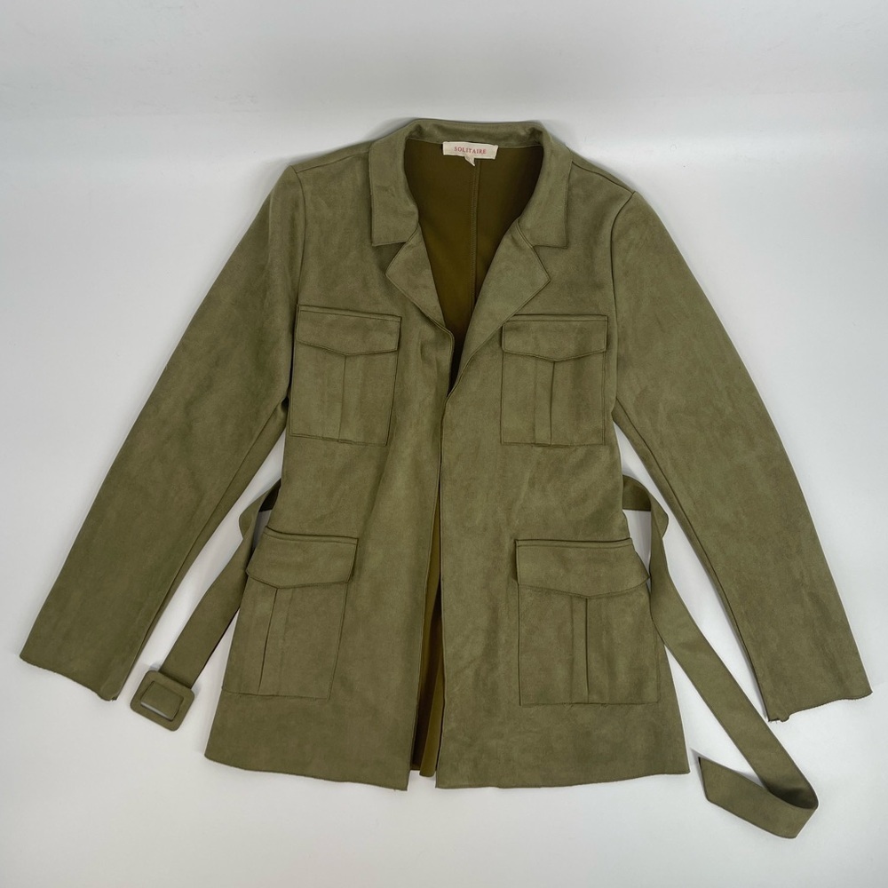 Olive Solitaire Belted Jacket (B41#2) - Picture 8 of 11